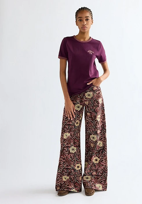 Wrangler Ringer T-Shirt kurzarm potent purple (Damen)