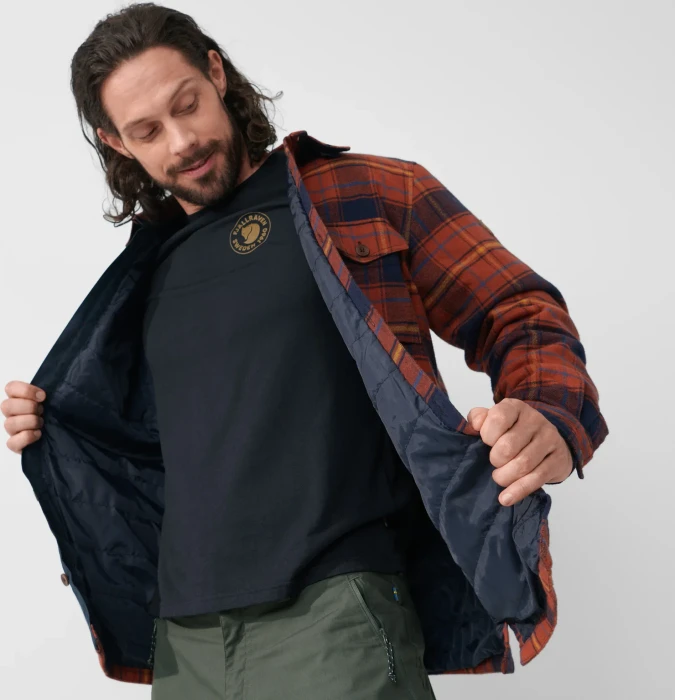 Fjällräven Övik Lite Padded Hemd langarm autumn leaf/dark navy (Herren)