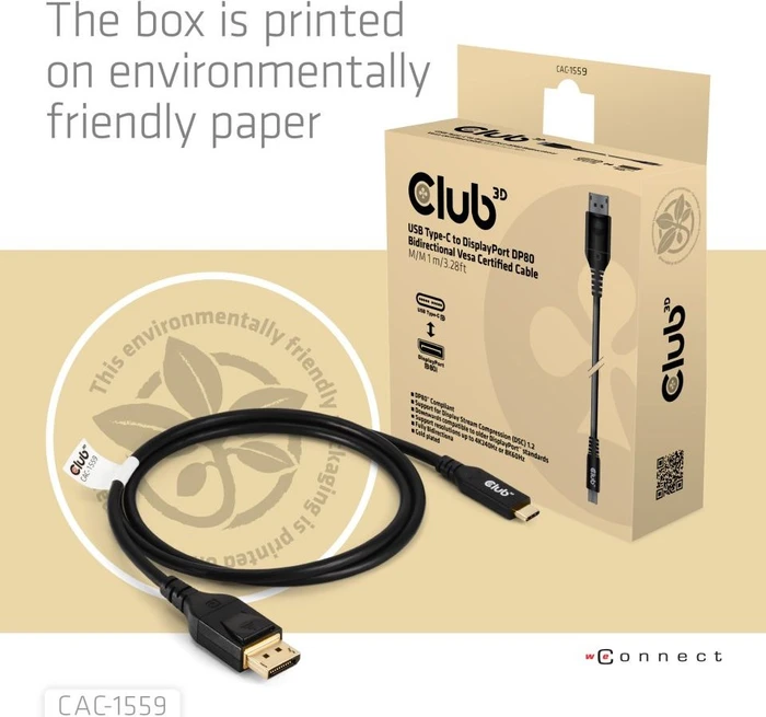 Club 3D USB Typ-C auf DisplayPort DP80 4K240Hz, 1m