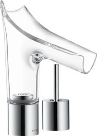 Hansgrohe Axor Starck V 110 2-Loch Waschbeckenarmatur mit Glasauslauf brushed brass