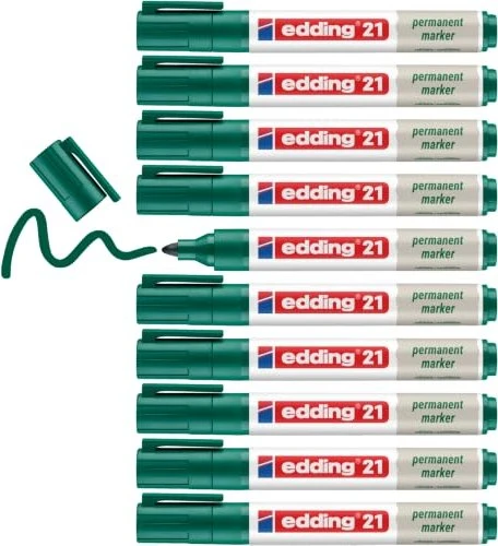 edding EcoLine 21 Permanentmarker grün, 10er-Pack