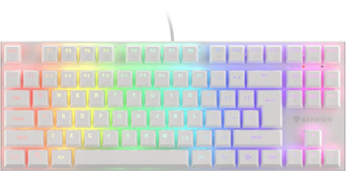 Genesis Thor 303 TKL silent, weiß, LEDs RGB, hot-swap, Gaote Outemu SILENT PEACH, USB, US