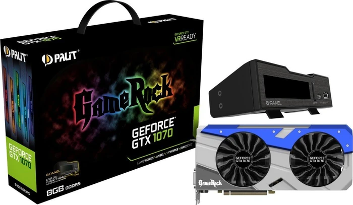 Palit GeForce GTX 1070 Gamerock + G-Panel, 8GB GDDR5, DVI, HDMI, 3x DP