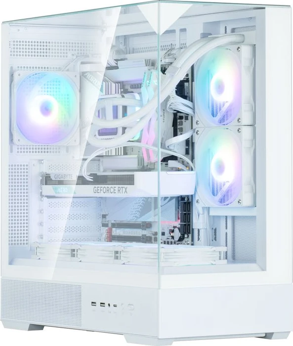Zalman P40 Prism White, weiß, Glasfenster