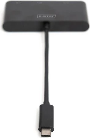 Digitus USB-C 3in1 Triple Monitor Adapter, USB-C auf HDMI/DisplayPort/VGA, schwarz