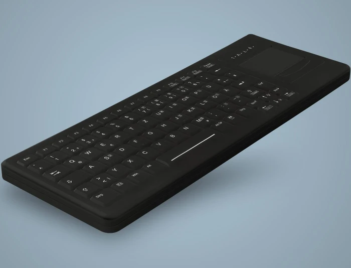Contour Design Active Key Desinfizierbare beleuchtete Tastatur mit Touchpad, vollversiegelt, schwarz, USB, US