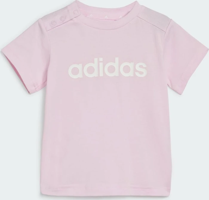 adidas Essentials Lineage Organic Cotton T-Shirt und Shorts Set clear pink/white (Junior)