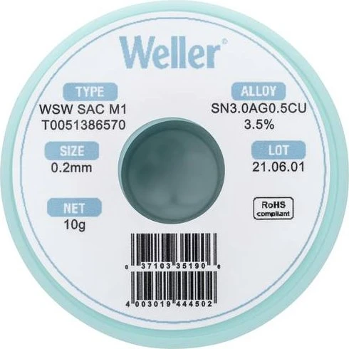 Weller WSW SAC M1 Lötzinn 0.2mm, 10g