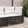 vidaXL Eck-Gartensofa mit Kissen schwarz/weiß (365923)
