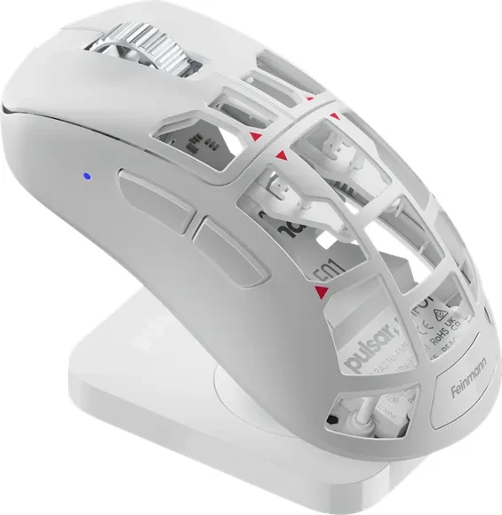 Pulsar Gaming Gears Feinmann F01 Wireless Magnesium First Edition mit Ladestation, Alpine White, USB