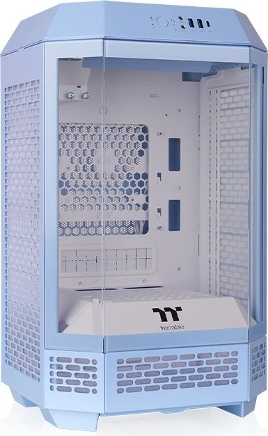 Thermaltake The Tower 250 Hydrangea Blue, blau, Glasfenster, Mini-ITX