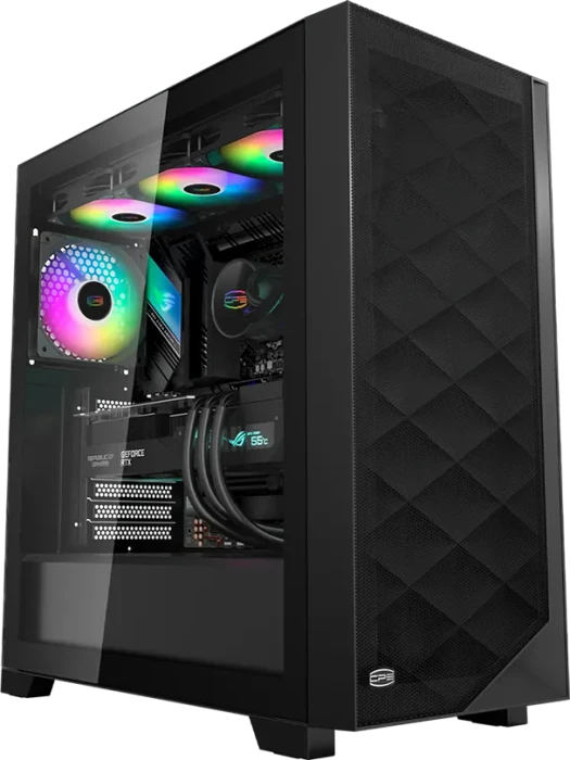 PCCooler C3D510 BK ARGB, schwarz, Glasfenster