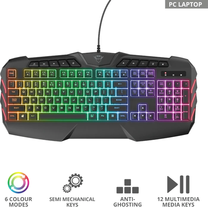 Trust Gaming GXT 881 Odyss, LEDs RGB, USB, DE