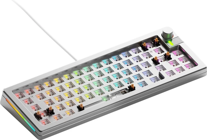 Glorious GMMK 3 Pro, Barebone Tastatur, 65%, silber, ANSI