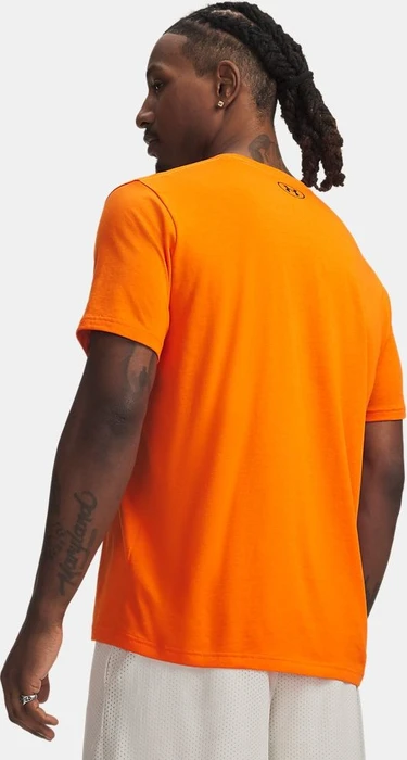 Under Armour Sportstyle Left Chest Funktionsshirt kurzarm outrageous orange/black (Herren)