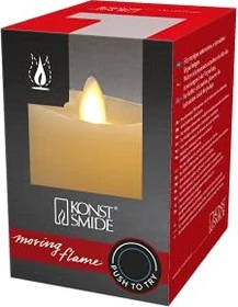 Konstsmide Echtwachskerze 11.4cm cremeweiß LED 1x warmweiß, 1 Stück