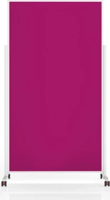 Magnetoplan Moderationstafel VarioPin, mobile Pinnwand mit pinken Filz, weiß/rosa, 100x180cm