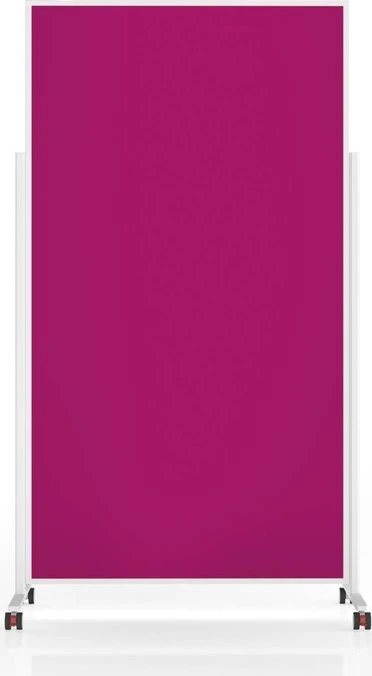 Magnetoplan Moderationstafel VarioPin, mobile Pinnwand mit pinken Filz, weiß/rosa, 100x180cm
