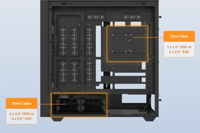 Thermaltake AX500, schwarz, Glasfenster