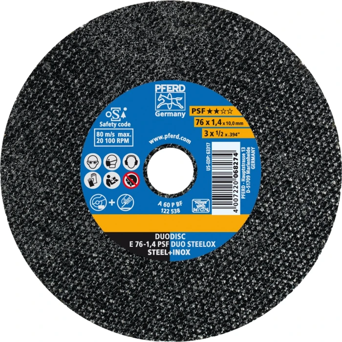 Pferd E 76-1.4 PSF DUO STEELOX/10.0 Trennscheibe, 76x1.4x10mm, 25 Stück