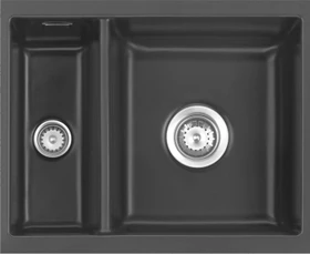 systemceram Mera 60 U/g Unterbau Becken rechts mit Ablauffernbedienung schiefer