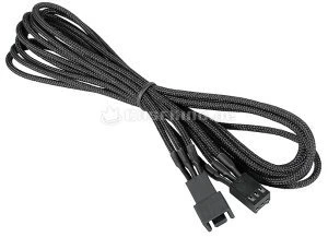 BitFenix 3-Pin Verlängerung, sleeved, 90cm, schwarz