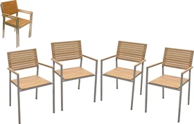 Garden Pleasure Denver Stapelsessel teak, 4 Stück