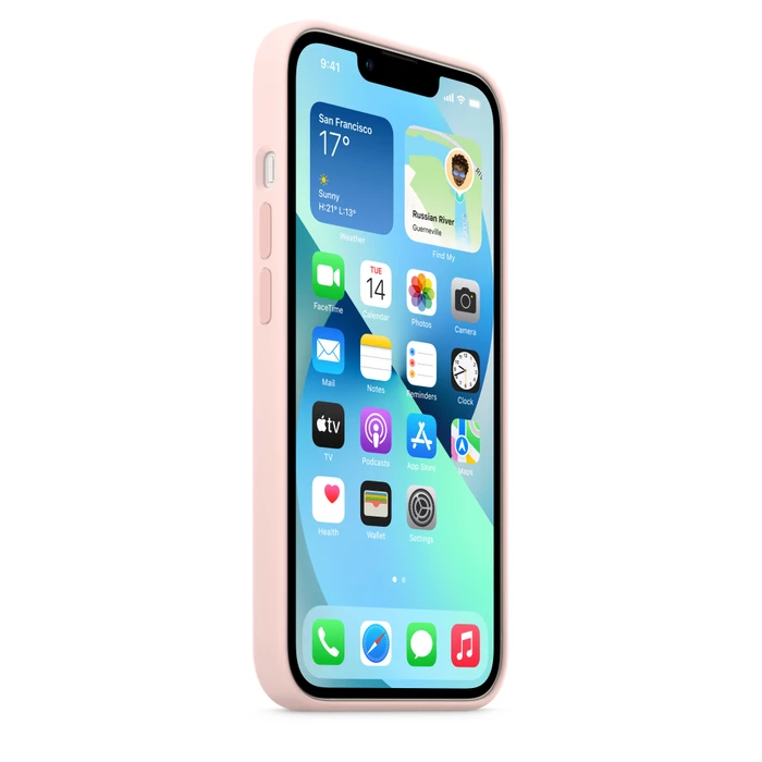 Apple Silikon Case mit MagSafe für iPhone 13 kalkrosa