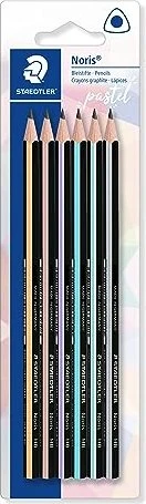 Staedtler Noris Club 118 pastell Bleistift HB graphit, schwarz/gelb, 6er-Pack