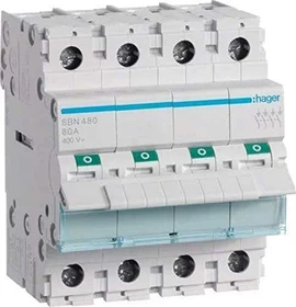 Hager Ausschalter 80A 4 Schließer 400V AC 4PLE