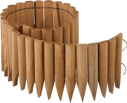 Relaxdays Holz Rasenkante 20x120cm