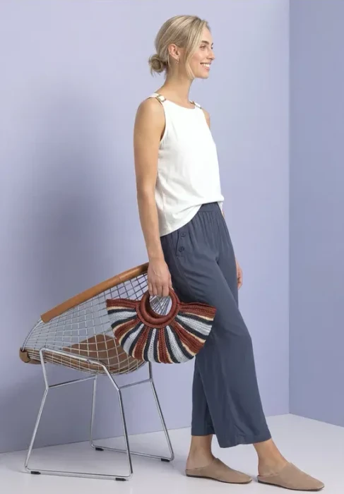 Street One High Waist Wide Leg Hose ashen blue (Damen)