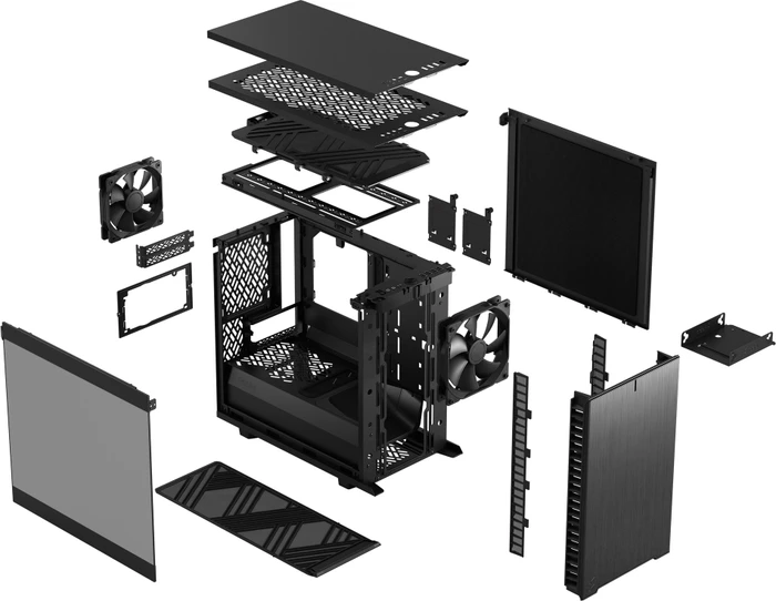 Fractal Design Define 7 Nano Black TG Light Tint, Glasfenster, Mini-ITX, schallgedämmt