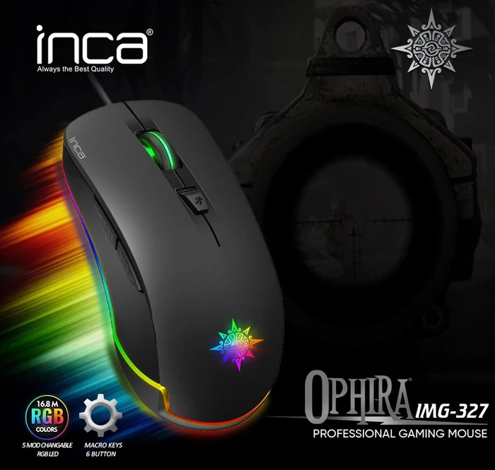 Inca IMG-327 Ophira RGB Gaming Mouse, USB