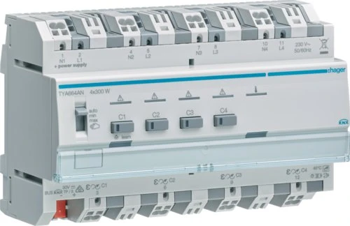 Hager KNX Universal-Dimmaktor 4-fach, 300W, 8TE REG