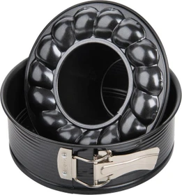 Zenker Black Metallic Springform mit mit Flach- und Rohrboden 18cm