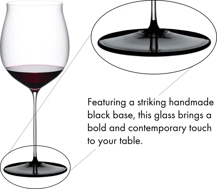 Riedel Fatto A Mano Black Tie Burgunder Grand Cru Rotweinglas