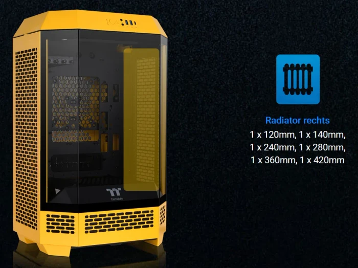 Thermaltake The Tower 300 Bumblebee, gelb, Glasfenster