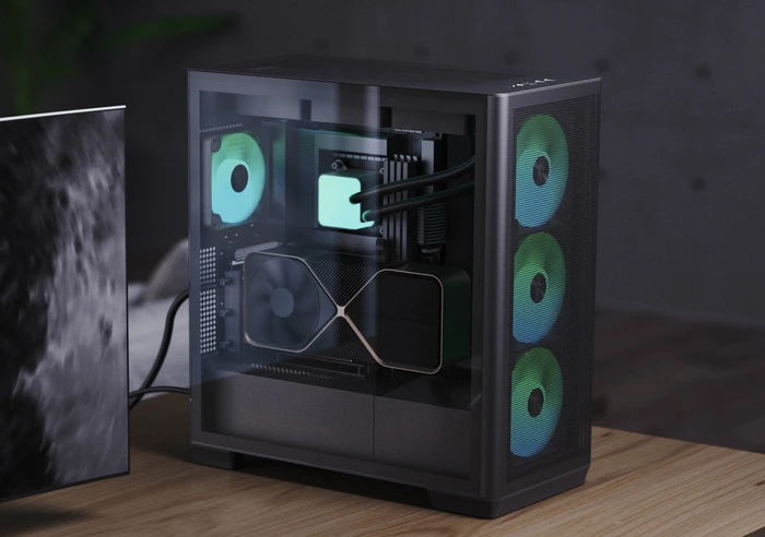 APNX Vertical GPU Holder Kit 1, für APNX C1, gewinkelt, PCIe 5.0, 150mm, schwarz