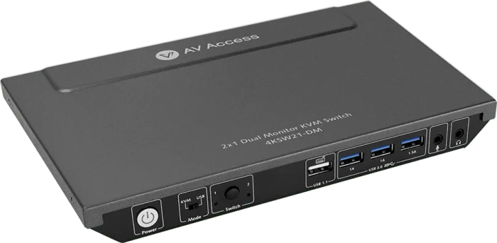 AV Access 2x1 Dual Monitor, 4K Dual-HDMI, 2-fach KVM-Switch