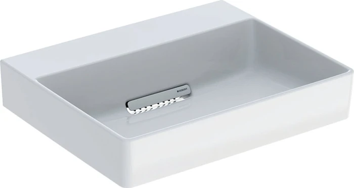 Geberit ONE Aufsatzwaschtisch rechteckig, Abgang horizontal 50cm, ohne Hahnloch, weiß/KeraTect