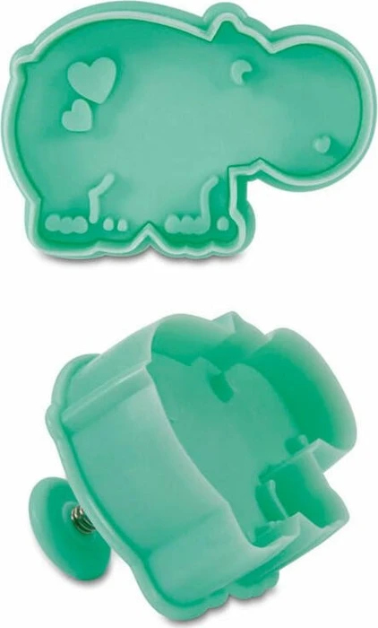 Städter Präge-Ausstecher mit Auswerfer Nilpferd 6cm blau