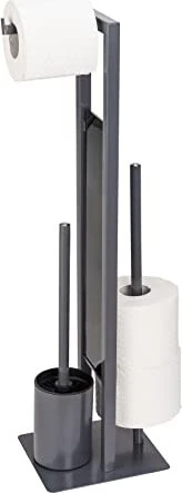 Wenko Rivalta WC-Garnitur grau Metall