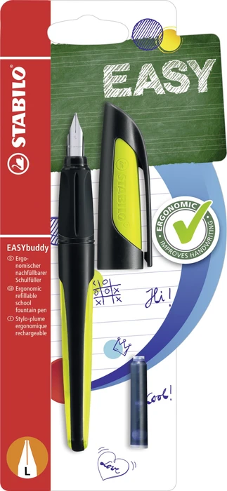 STABILO EASYbuddy schwarz/limette, linke Hand, Blister