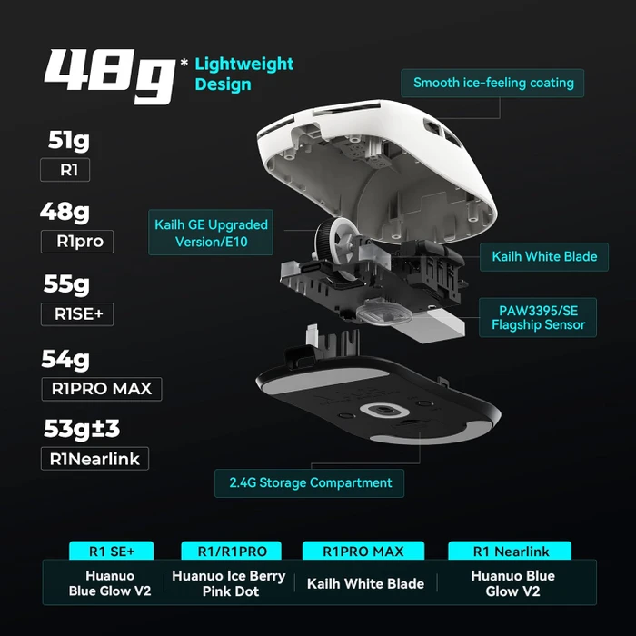 ATK VXE Dragonfly R1 Pro Max Wireless Gaming Maus, schwarz, USB