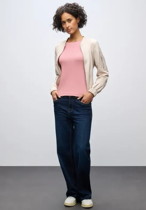 Street One Basic Shirt langarm powder pink (Damen)