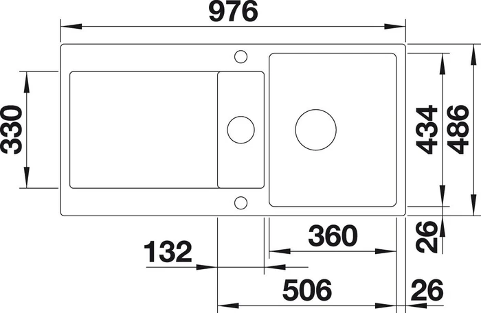 Blanco Idento 6 S-F Einbau Becken reversibel mit Ablauffernbedienung alugrau