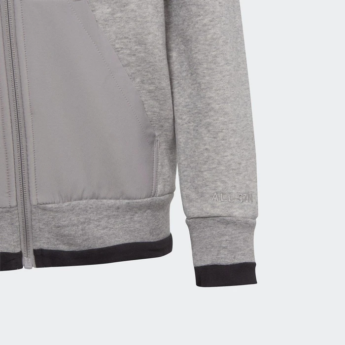adidas ALL SZN Fleece Full-Zip Hoodie medium grey heather/black (Junior)