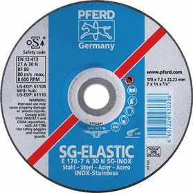 Pferd E 230-8 SG INOX Schleifscheibe, 230x8.3x22.23mm, 10 Stück