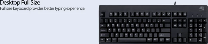 Adesso EasyTouch 630UB antimikrobielle Tastatur, schwarz, PS/2 & USB, US